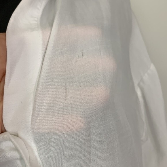 Cloth & Stone Button Down High Low Raw Hem Top White Size Small - Picture 6 of 12